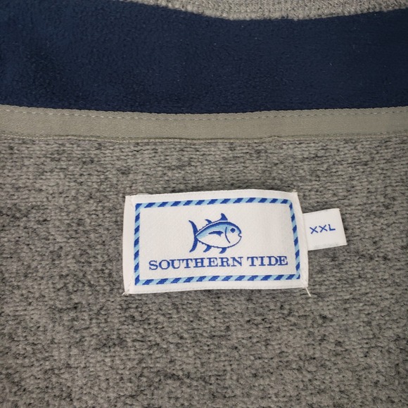 Southern Tide Samson Peak Mens Gray 1/4 Zip Pullover Fleece Sweater XXL 2XL Big - Picture 3 of 12